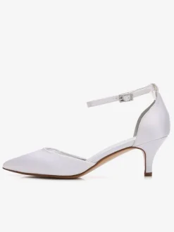 Chaussure de mariée en soie et satin à petits talons