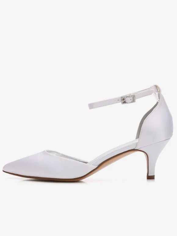 Chaussure de mariée en soie et satin à petits talons