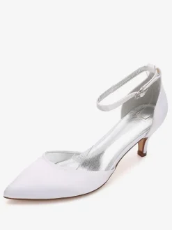 Chaussure de mariée en soie et satin à petits talons