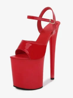 Chaussures De Danse De Pôle Blanc Sandales À Talons Hauts À Plate-forme Sexy