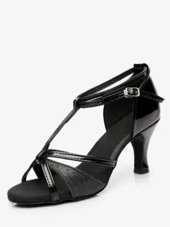 Chaussures de danse latine femme en soie et satin argent chaussures de danse à bout ouvert