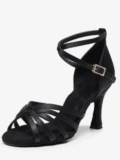 Chaussures de danse salsa et latine marron talon sur-mesure