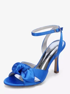Chaussures de mariage à talons hauts avec n艙ud en satin