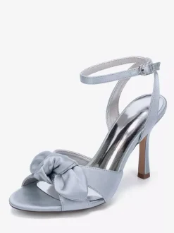 Chaussures de mariage à talons hauts avec n艙ud en satin