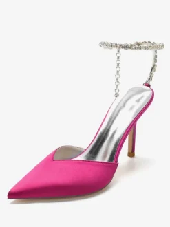 Chaussures de Mariage à Talons Hauts Femme avec Bout Pointu en Paillettes Unicolore