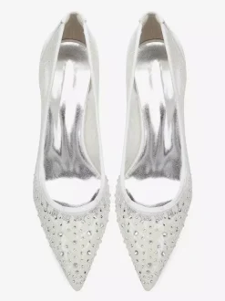 Chaussures de mariage en dentelle à bout pointu et talon chaton pour la mère des demoiselles d'honneur