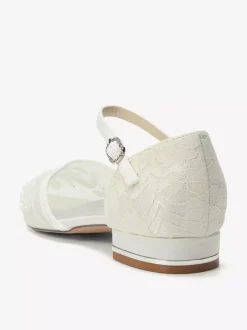 Chaussures de mariage en dentelle pour femmes chaussures plates à bout pointu pour la mariée