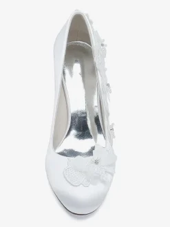 Chaussures de mariage Escarpins de mariée en satin à bout rond