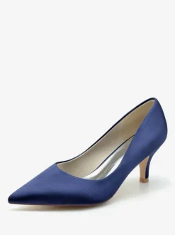 Chaussures de mariage Escarpins de mariée en soie et en satin à bout pointu