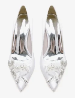 Chaussures de mariage Escarpins de mariée en satin à bout pointu
