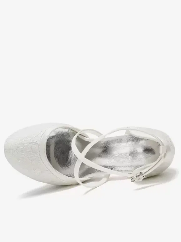 Chaussures de mariage Escarpins de mariée à bout rond brodés