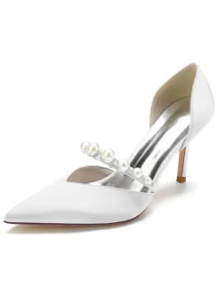 Chaussures de Mariage Femme à Talons Hauts avec Bout Pointu Unicolore
