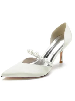 Chaussures de Mariage Femme à Talons Hauts avec Bout Pointu Unicolore
