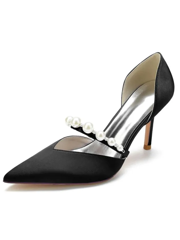 Chaussures de Mariage Femme à Talons Hauts avec Bout Pointu Unicolore