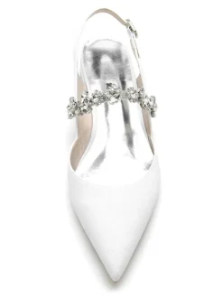 Chaussures de Mariage Plate Femme avec Bout Pointu Unicolore