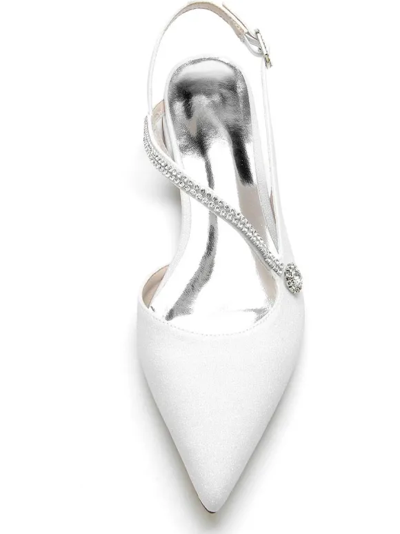 Chaussures de Mariage Plate Femme avec Bout Pointu Unicolore