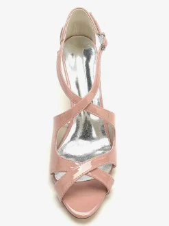 Chaussures De Mariage Supérieur Bourgogne Strass Sandales De Mariage À Bout Ouvert