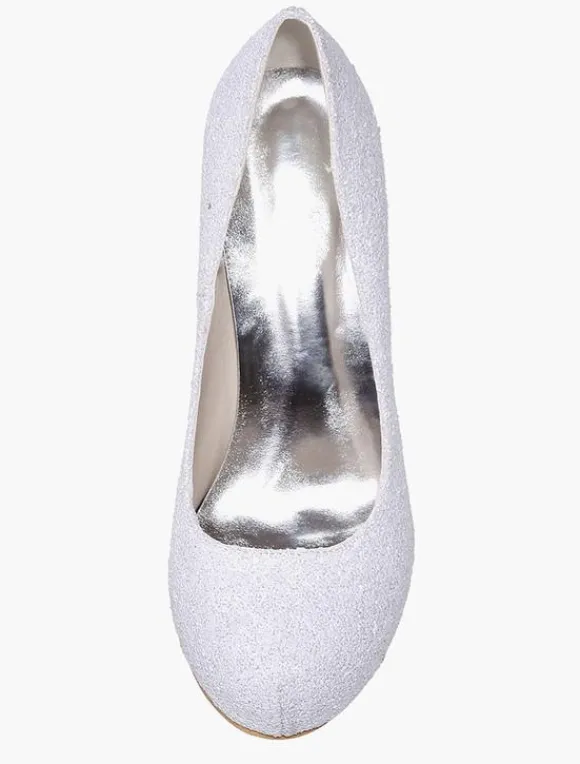 Chaussures de mariée à talons en tissu de paillettes talons couverts