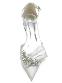 Chaussures de Mariée Femme à Plate en Cuir Synthétique avec Bout Pointu Unicolore