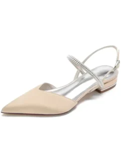 Chaussures de Mariée Femme à Plate avec Bout Pointu Unicolore