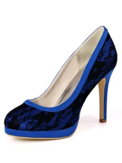 Chaussures de mariée ivoire en PU talon haut plateforme chaussures mariage
