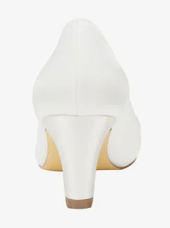 Chaussures de mariée ivoire en satin talon carré