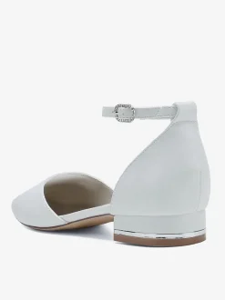 Chaussures De Mariée Simple Ballerines De Mariée En Cuir PU Bout Pointu Chaussures De Mariage Femme