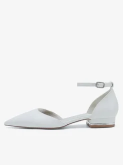 Chaussures De Mariée Simple Ballerines De Mariée En Cuir PU Bout Pointu Chaussures De Mariage Femme