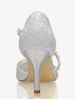 Chaussures de mariée talon haut bout pointu ivoire