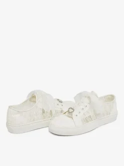 Chaussures De Mariée Transparentes Femmes C艙ur En Métal Toile Baskets Mariage