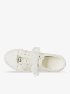 Chaussures De Mariée Transparentes Femmes C艙ur En Métal Toile Baskets Mariage