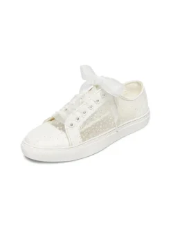 Chaussures De Mariée Transparentes Baskets Plates Femmes Mariage En Dentelle