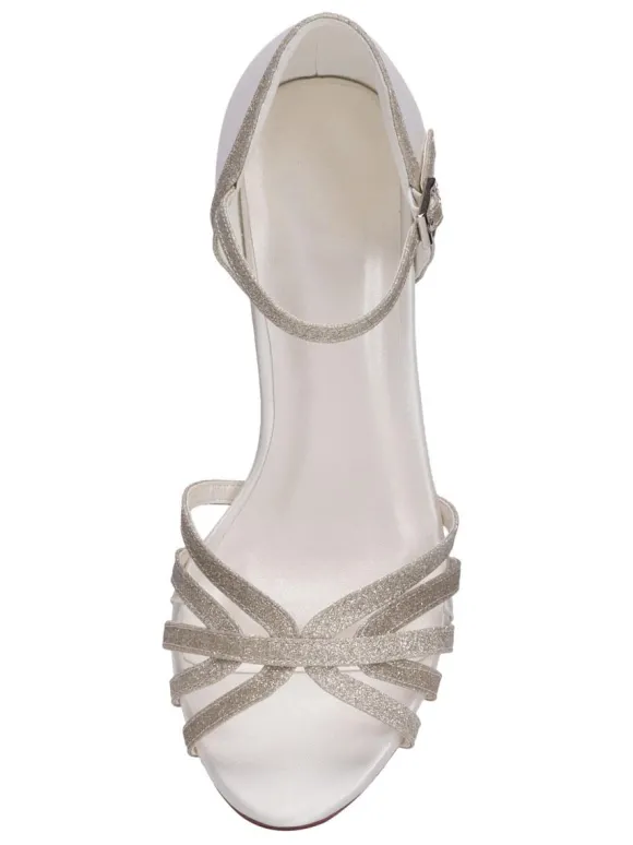 Chaussures De Mariée Vintage Sandales Mariage Talon Haut Mariage Rétro