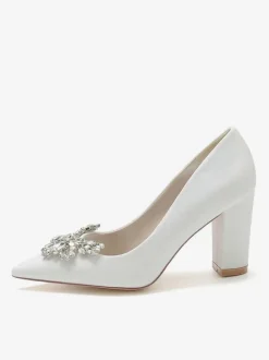Chaussures de Mariées Femme avec Bout Pointu Unicolore