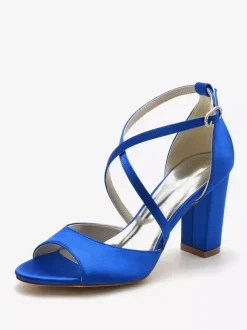 Chaussures de Mariées Femme avec Bout Ouvert Unicolore