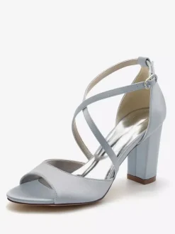 Chaussures de Mariées Femme avec Bout Ouvert Unicolore