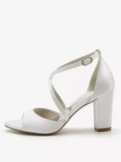 Chaussures de Mariées Femme avec Bout Ouvert Unicolore