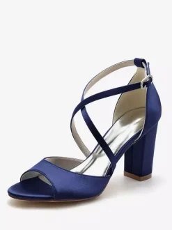 Chaussures de Mariées Femme avec Bout Ouvert Unicolore