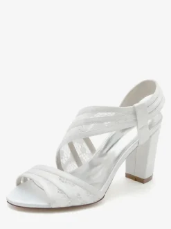 Chaussures de Mariées Femme avec Bout Ouvert Unicolore