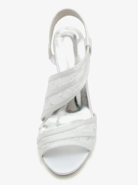 Chaussures de Mariées Femme avec Bout Ouvert Unicolore