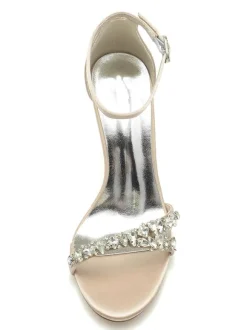 Chaussures de Mariées Femme à Talons Hauts avec Bout Ouvert Unicolore