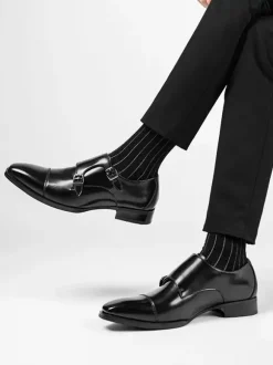 Chaussures de moine pour hommes chaussures de qualité à bout carré avec boucle et sangle de moine chaussures de bal et de mariage