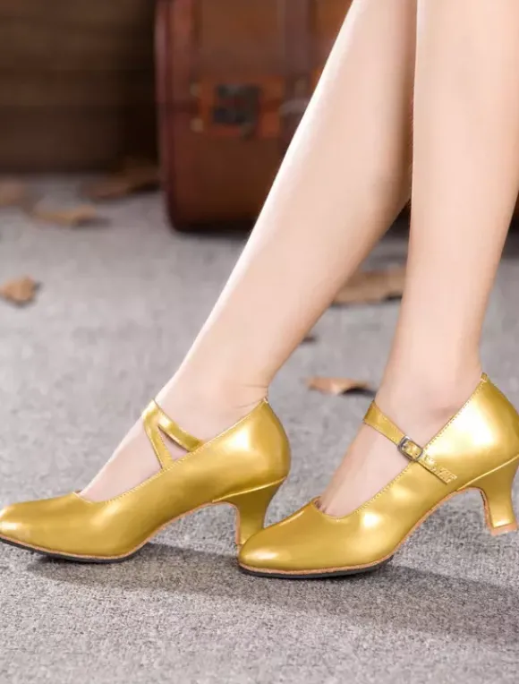 Chaussures de salon femme noir boucle réglable