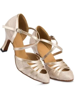 Chaussures de salon femme champagne talon sur-mesure