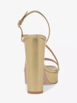 Chaussures de soirée à talons hauts et à lanières bout ouvert plateforme et talon épais