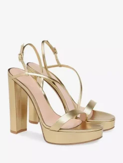 Chaussures de soirée à talons hauts et à lanières bout ouvert plateforme et talon épais