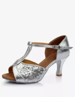 Chaussures d'occasion 2026 Chaussures de danse latine peep toes T Type Chaussures de danse or Chaussures de bal