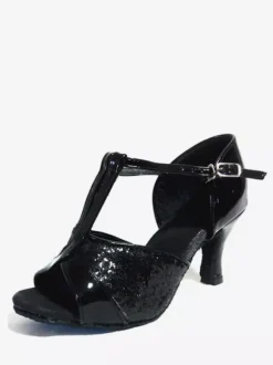 Chaussures d'occasion 2026 Chaussures de danse latine peep toes T Type Chaussures de danse or Chaussures de bal