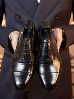 Chaussures habillées pour homme Chaussures de mariage Oxford en cuir à bout carré fantastiques