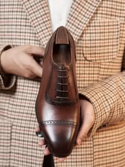 Chaussures habillées pour homme Chaussures de mariage Oxford en cuir à bout carré fantastiques